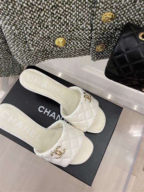 chanel 拖鞋 2019|chanel 双色 shoes.